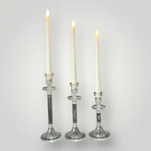 3'lü Şeffaf Gül Mumluk Kiralama